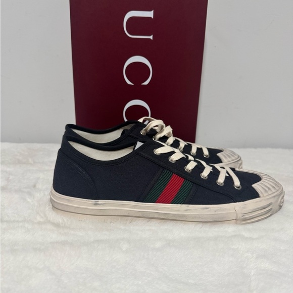 Gucci Other - Gucci Men's Black Sneakers with Red and Green Accents